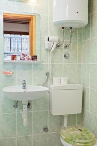 a bathroom with a toilet and a sink at Apartments Castanea in Sarajevo