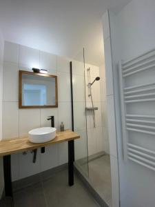 Kúpeľňa v ubytovaní Le BeachHaus - Appartement avec Jardin a 100m de la Mer