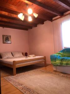 una camera con letto, divano e finestra di Kuca za odmor Davidovic a Despotovac
