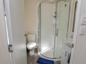 un bagno con WC e doccia in vetro di Brighter Daze a Bridlington Altre 12 foto