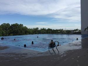 un camello caminando por la playa cerca de un cuerpo de agua en Rusnoor Homestay Alami Residensi 2-17-2, en Shah Alam