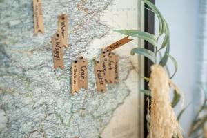 a map of the world with tags on it at The Bonnie Badger in Gullane