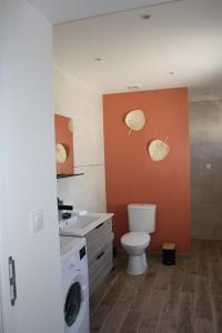 ル・クロトワにあるGîte chez Louisetteのバスルーム(トイレ、洗濯機付)