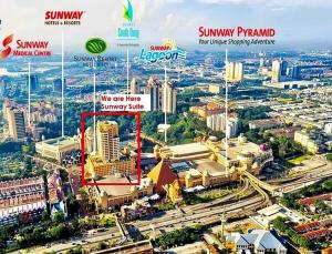 a map of sunway grand resort and amusement park at Exclusive Family Suites @ Sunway Pyramid Resort in Petaling Jaya
