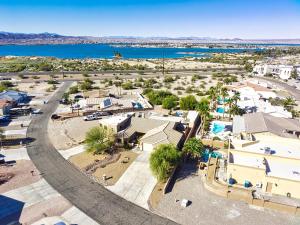 an aerial view of a resort with the ocean at Villa La Isla PANORAMIC VIEWS, Outdoor Kitchen, sleeps 16 in Lake Havasu City