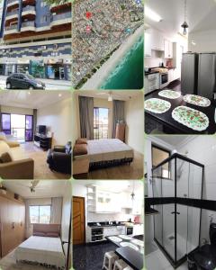 een collage van verschillende foto's van een kamer bij Lindo Apartamento Praia do Forte in Cabo Frio