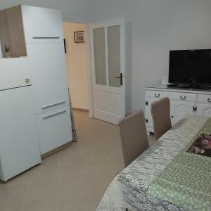 Televízia a/alebo spoločenská miestnosť v ubytovaní Apartman Fiume