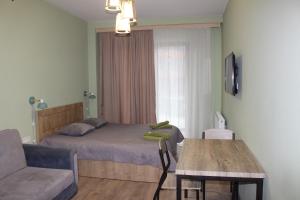 Televiisor ja/või meelelahutuskeskus majutusasutuses Travel to New Gudauri Loft 1 Apartment 117 +8 fotot