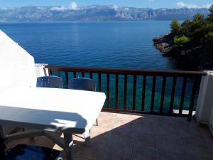 a balcony with a view of the water at Seaside secluded apartments Cove Vele Gacice, Hvar - 14255 in Bogomolje