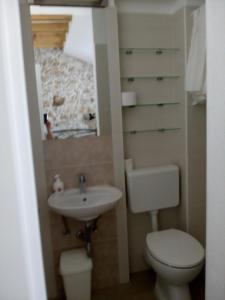un baño con inodoro y lavabo en Holiday house with a parking space Nin, Zadar - 14295, en Nin