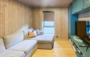 een woonkamer met een witte bank in een keuken bij Gorgeous Home In Aurdal With Wifi in Aurdal