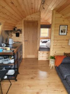 a small kitchen and living room in a tiny house at deer green place in Kinloch