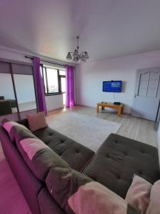 - un salon avec un canapé et une télévision dans l'établissement Diplomat 3, à Bishkek