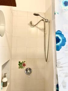 eine Dusche im Bad mit Duschkopf in der Unterkunft Dotan's Boutique Apartments - By The Beach! in Tel Aviv
