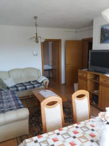 ein Wohnzimmer mit einem Sofa und einem TV in der Unterkunft Family friendly house with a parking space Licki Osik, Velebit - 16777 in Gospić