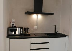 a kitchen counter with a sink and a microwave at Artemide Luxury Home in Syracuse +6 photos