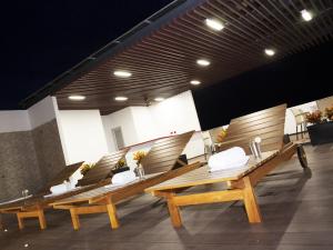 Χώρος καθιστικού στο Hotel Cinco Monteria