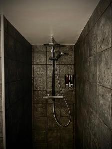 prysznic w narożniku łazienki w obiekcie Le Garden & SPA w mieście Compiègne