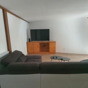 Televízia a/alebo spoločenská miestnosť v ubytovaní Gîte Manapany