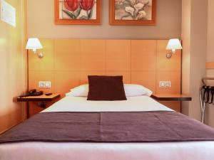 a bedroom with a large bed and two lamps at La City Estación in Alicante