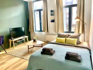 TV a/nebo společenská místnost v ubytování Cozy Apartment in Antwerpen Centraal