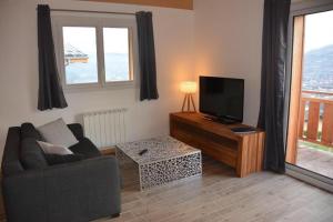 TV a/nebo společenská místnost v ubytování Chalet Alexanne - Meublé de tourisme classé 3 étoiles - Porte de St Gervais