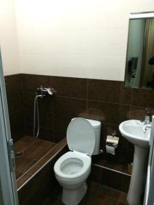 a bathroom with a toilet and a sink at Star Hotel Didube in Tbilisi City