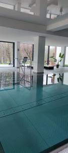 a swimming pool with a glass floor in a building at Studio 20qm mit Balkon und Innenpool - 22031 in Schluchsee