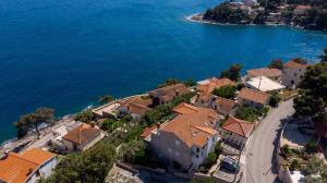 an aerial view of a village by the water at Apartments by the sea Puntinak, Brac - 718 in Selca