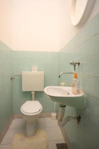 uma casa de banho com um WC e um lavatório em Apartments by the sea Biograd na Moru, Biograd - 858 em Biograd na Moru
