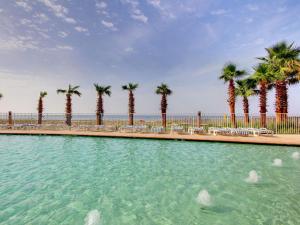 オレンジビーチにあるTurquoise Place #2805Cのビーチのヤシの木と椅子付きのプール