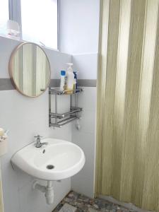 a bathroom with a sink and a mirror at RS HOMESTAY BANDAR SERI ISKANDAR in Seri Iskandar