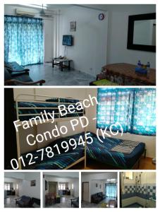 a collage of a room with a bed and a table at Family Beach Condo PD at Cocobay Resort Condominium in Port Dickson