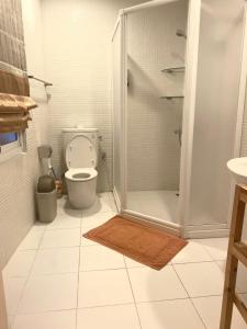 W łazience znajduje się prysznic i toaleta. w obiekcie Er Jie's House w mieście Tainan