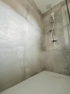 y baño con ducha con cabezal de ducha. en Au Mexico (Centre - Gare - Atypique - Parking) en Béthune