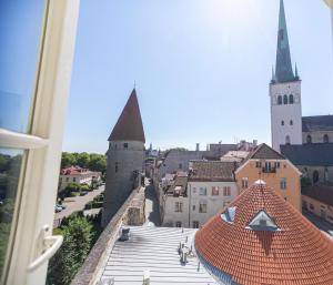 a view of a city from the roof of a building at Rija Old Town Hotel in Tallinn