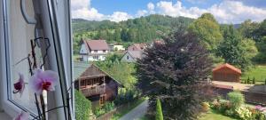 a view from a window of a village at Willa Anna in Rajcza