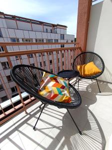 Balkón alebo terasa v ubytovaní Apartament 110 w centrum Gdyni ProstyWynajem