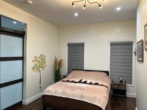 a bedroom with a large bed in a room at Uber Close to Ohio City, Cleveland (Lower) in Cleveland
