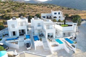 an aerial view of a large white house at White Villas Paros in Kampos Paros