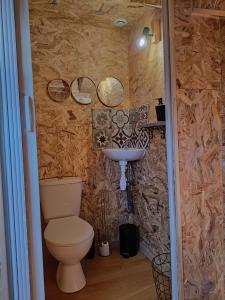 a bathroom with a toilet and a sink at Mini House in Beauce in Toury