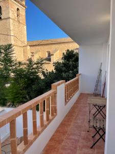 a balcony with a view of a building at Precioso apartamento Rural 2 in Caudete