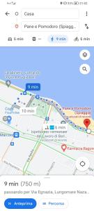 zrzut ekranu strony Google map z mapą w obiekcie La luminaria w mieście Bari