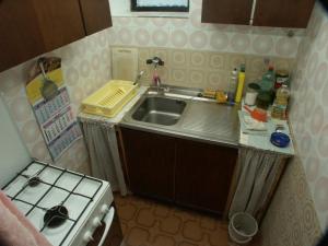 a small kitchen with a sink and a stove at Seaside secluded apartments Cove Srhov Dolac, Hvar - 2072 in Gdinj