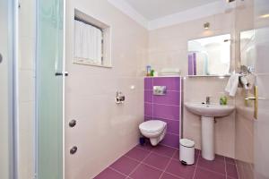 a bathroom with a toilet and a sink at Seaside secluded apartments Cove Tvrdni Dolac, Hvar - 4008 in Gdinj