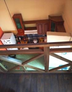 an overhead view of a wooden table in a room at El Ático Guatemala in Guatemala