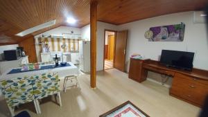 Televízia a/alebo spoločenská miestnosť v ubytovaní Apartments by the sea Plat, Dubrovnik - 2136