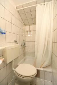 a bathroom with a toilet and a tub and a shower at Apartments and rooms with parking space Slano, Dubrovnik - 2159 in Slano