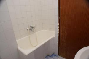 a bath tub with a hose in a bathroom at Double Room Mulobedanj 4061a in Lun