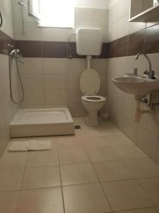 a bathroom with a toilet and a sink at Apartment Potocnica 4096f in Stara Novalja